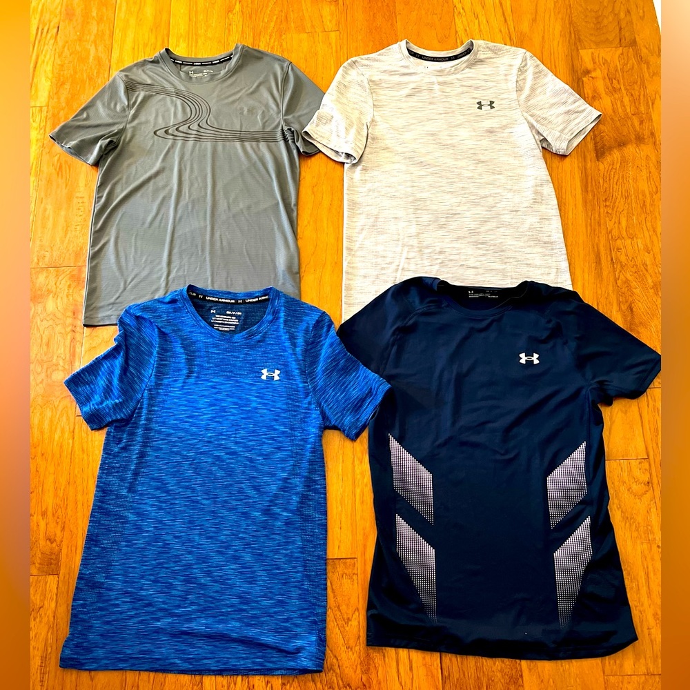 Lot of 4 NWOT Mens Under Armour athletic shirts, sz Sm